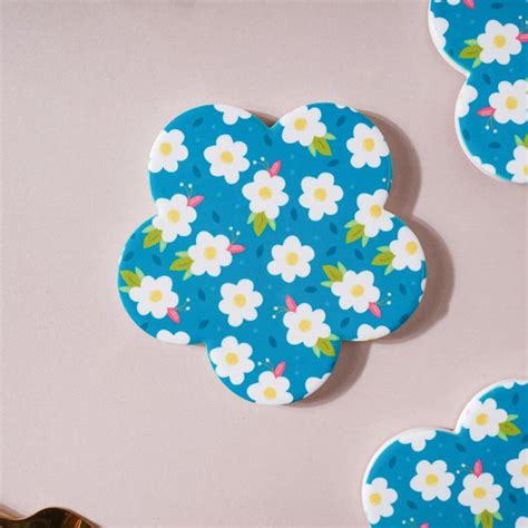Daisy Bluefield Floral Ceramic Coaster Set Of 4 Online - Premium ...