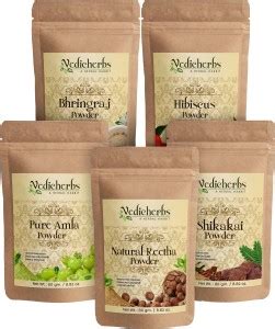Vedicherbs Amla, Reetha, Shikakai, Bhringraj & Hibiscus Powder - Hair ...