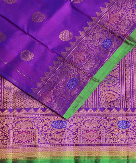 Electric violet color handloom Gadwal Silk saree – TGSCO Handlooms