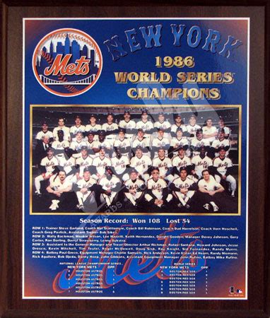 1986 New York Mets World Champions Healy Plaque