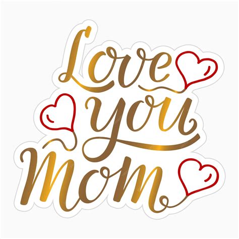 Te amo mamá texto dorado escrito a mano con corazones rojos Tarjeta de ...