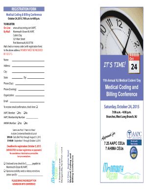 Fillable Online monmouthnjcoders AAPC brochure OUTSIDE 2015AAPC ...