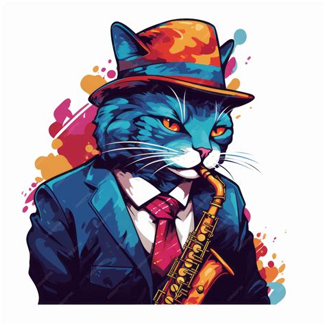 Premium AI Image | A Cool Cat Mascot Logo for a Jazz Club