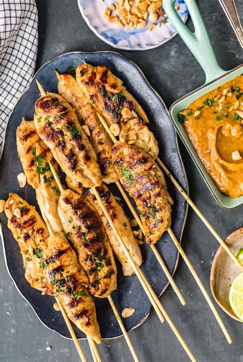 Chicken Satay with Peanut Sauce - The Cookie Rookie® (VIDEO!!)