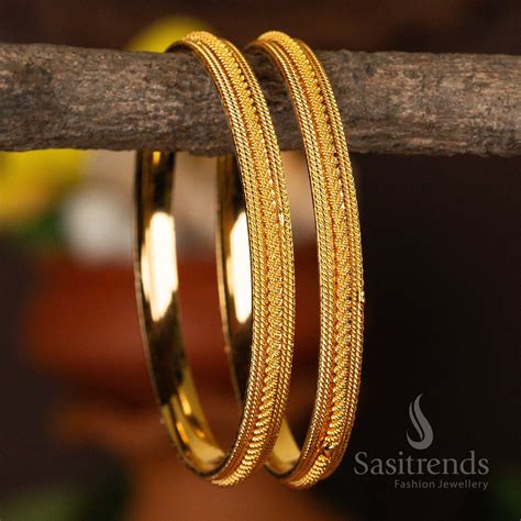 Traditional Micro Gold Plated Kada Bangles | Luxury Jewelry – Sasitrends