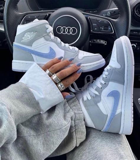 Blue Gray Custom Air Jordan 1s | Nike shoes girls, Jordan shoes girls ...