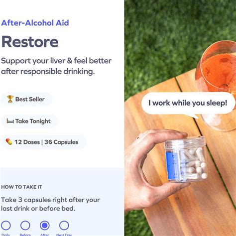 Cheers Restore Supplement w DHM + L-Cysteine After-alcohol Aid Support ...