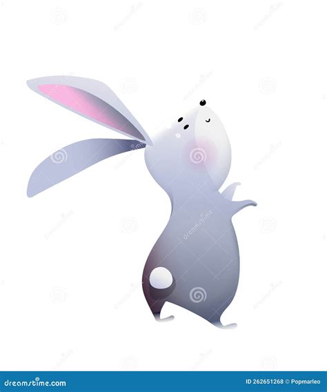 Little Cute Baby Bunny or Rabbit Standing Up Stock Vector ...