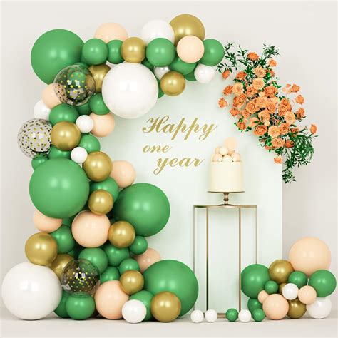 Buy IDAODAN Sage Green Balloon Arch Kit 130pcs - Latex Balloons Garland ...