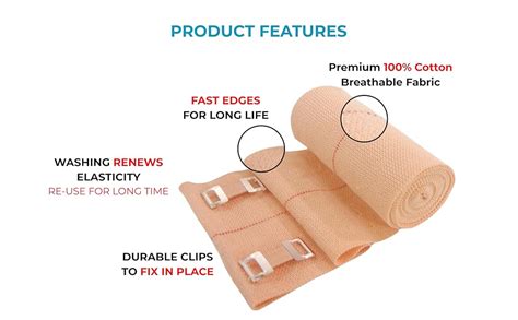 Buy Mediwrap Cotton Crepe Bandage with Clips (Brown, 10cm x 4m, Pack of ...