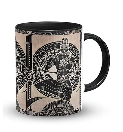 Buy The Desi Monk Shri Krishna Printed Black Mug with Print ...