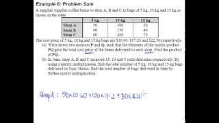 Image result for Matrix Word Problems