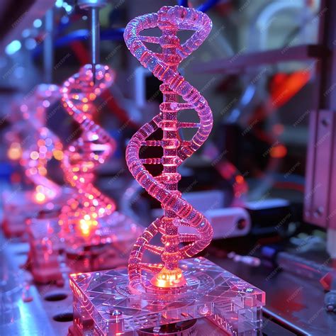Premium Photo | Microscope view of DNA structure strain helix Genetics ...