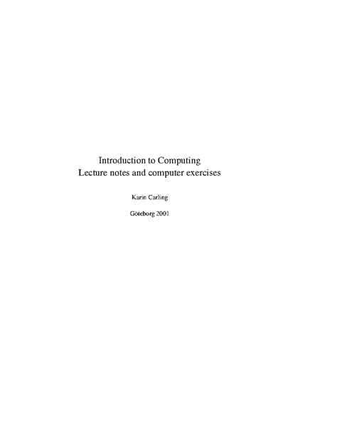 Image result for Introduction to Computing Lecture Notes