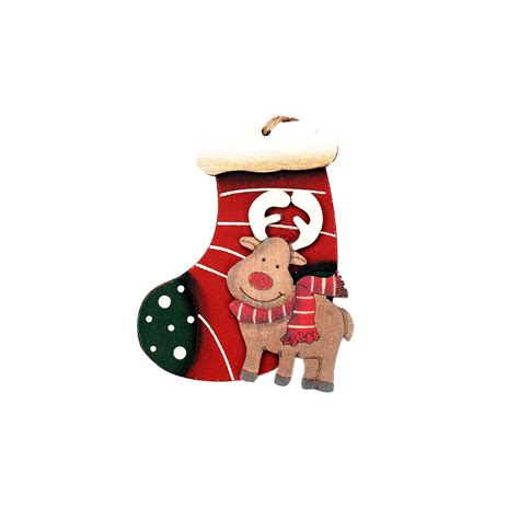 Wooden Christmas Tree Ornament (Red Stocking) – World of Christmas