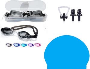 ArrowMax Swimming Goggle Silicone Cap Earplug Noseplug Premium Kit Set ...