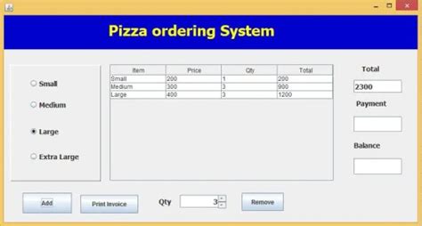 Java Pizza Ordering System 的图像结果