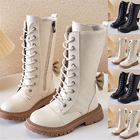 Fjofpr Big Girls Boots Size 1 Leather Girls Winter Boots Girls Shoes ...
