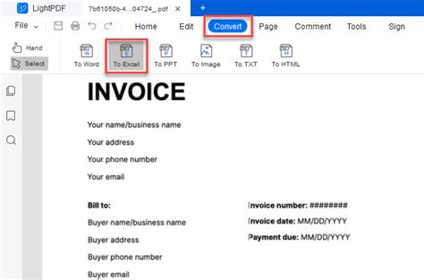Convert Invoice to Excel 的图像结果