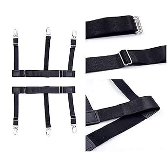Buy CHESHTA Men's Shirt Stays Garters Elastic Nylon Adjustable Slim Fit ...