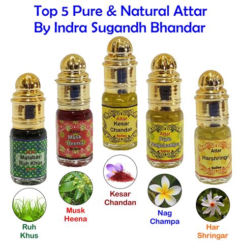 Ruh Khus, Musk Heena, Kesar Chandan, Har Shringar, Nag Champa 3ml Roll ...