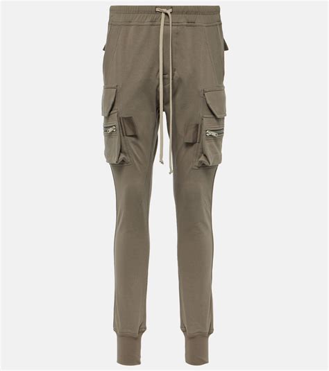 High-rise cotton skinny cargo pants in beige - Rick Owens | Mytheresa
