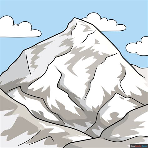 How to Draw Mount Everest - Really Easy Drawing Tutorial