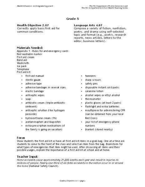 Image result for Introduction of First Aid Lesson Plan