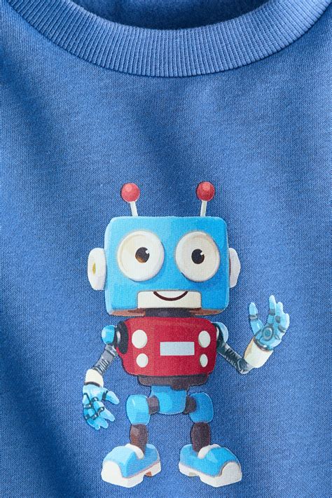 Printed sweatshirt - Blue/Robot - Kids | H&M IN