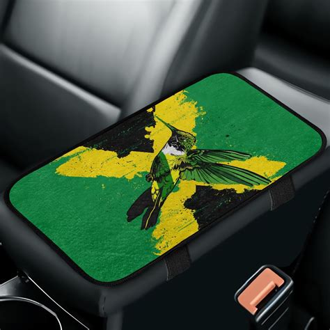 Yuyamidu Hummingbird Car Center Console Armrest Pad Jamaican Flag Auto Armrest Pad for Truck SUV ...