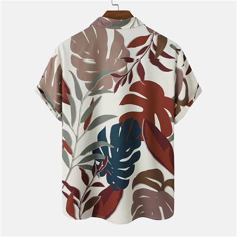 Men Random Split Leaf Pattern Shirt – Evalaxy