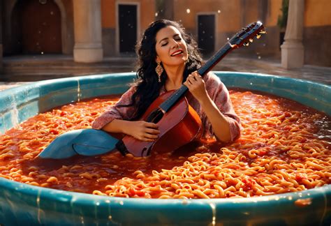 Lexica - Spanish folk singer isabel pantoja in a water pool full of ...