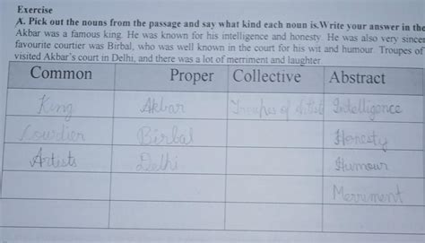 ExerciseA. Pick out the nouns from the passage and say what kind each ...