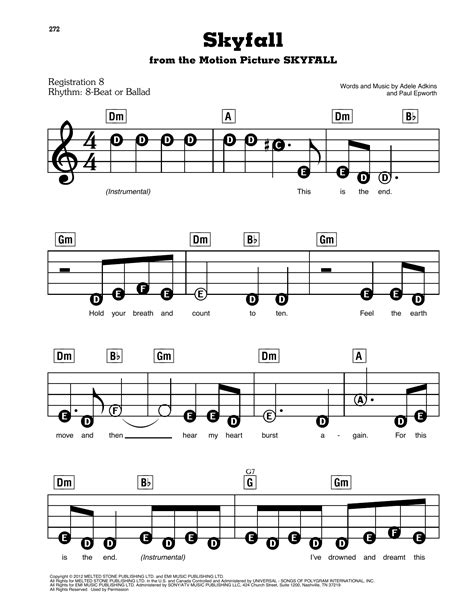 Skyfall Adele Music Sheet