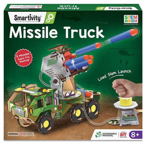 Smartivity DIY Military Vehicle for Kids | Missile Truck with Rotating ...