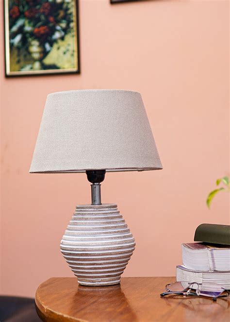 Get Atury Table Lamp with Textured Grey Conical Shade at ₹ 3290 | LBB Shop