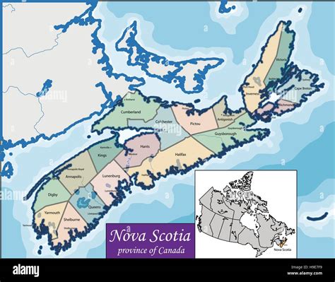Map of nova scotia hi-res stock photography and images - Alamy
