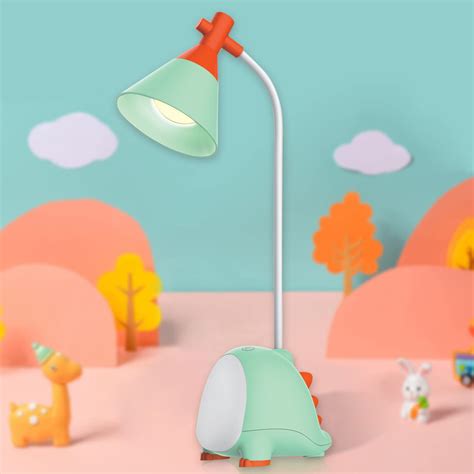 Pick Ur Needs Rechargeable LED Desk Lamp, Touch Dimmer Dinosaur Study