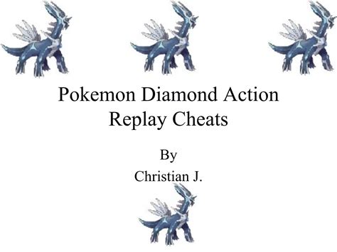 Pokemon Diamond Action Replay Codes | PPT