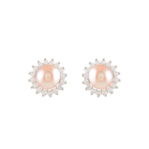 Buy Celestial Bloom Pearl Stud Earrings (Sterling Silver Freshwater ...