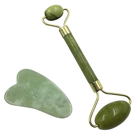 Importikaah Jade Roller and Gua Sha Tools Set, Skin Care Massager, Jade ...