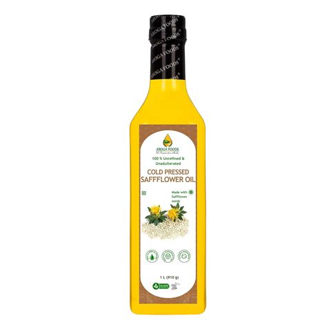 Aroga Foods Cold Pressed Safflower Oil 1L, 100% Natural and Healthy ...