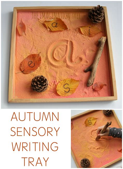 Autumn Sensory Writing Tray - The Imagination Tree | Fall preschool ...