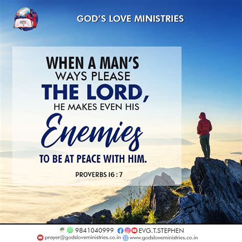 proverbs 16:7 :: God's Love Ministries - Today's Promise