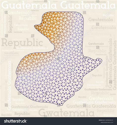 Guatemala Map Design Country Names Different Stock Vector (Royalty Free ...