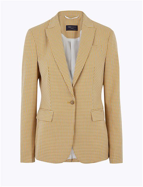 Buy Checked Single Breasted Blazer at Marks & Spencer