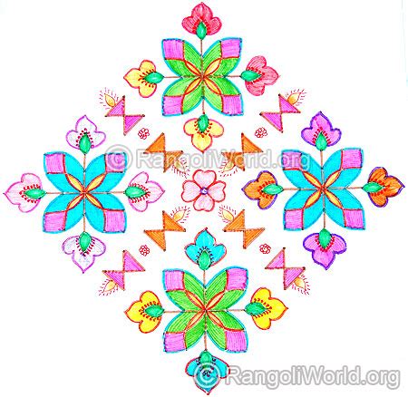 21 and 22 dots kolam designs gallery-1