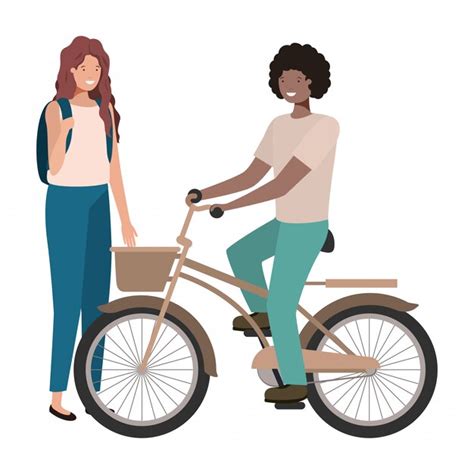 Young couple avatar character | Premium Vector