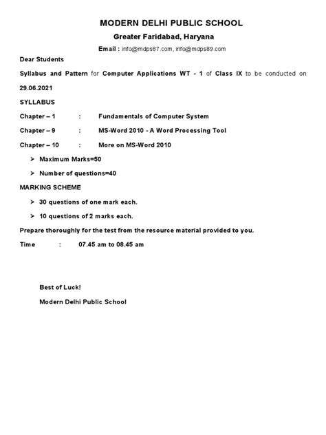 Periodic Test of Class 9 Computer Applications 的图像结果