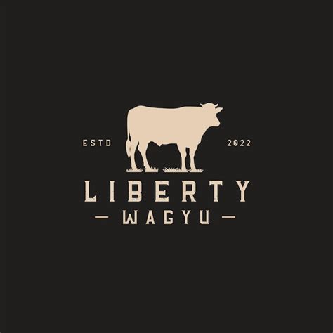 Emblema del logo Liberty wagyu premium perfetto con l'animale della ...